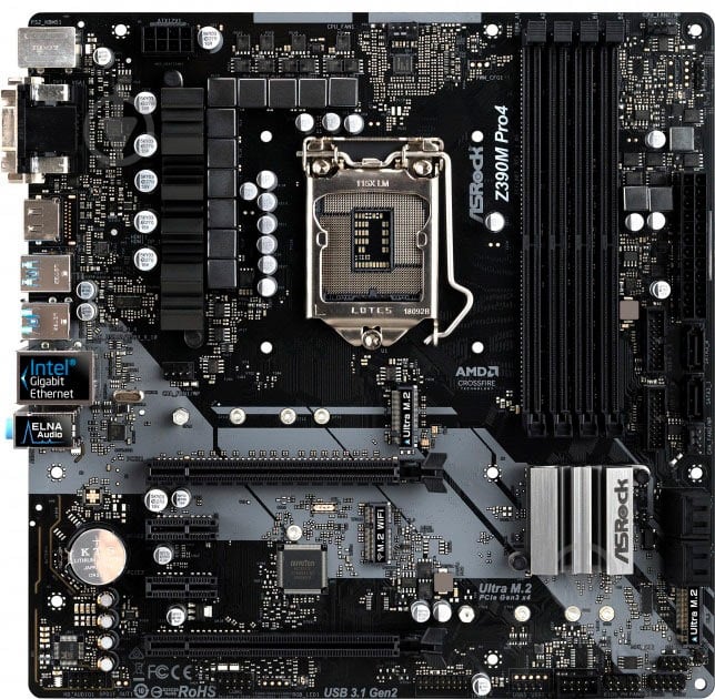 Материнская плата ASRock Z390M PRO4 (Socket 1151, Intel Z390, mirco ATX) - фото 1