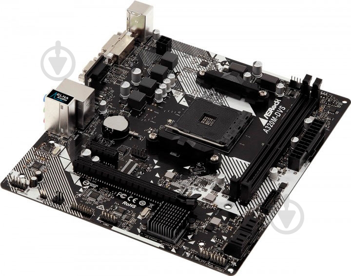 Материнская плата ASRock A320M-DVS R4.0 (Socket AM4, AMD A320, mirco ATX) - фото 4 Материнская плата ASRock A320M-DVS R4.0 (Socket AM4, AMD A320, mirco ATX) - фото 4
