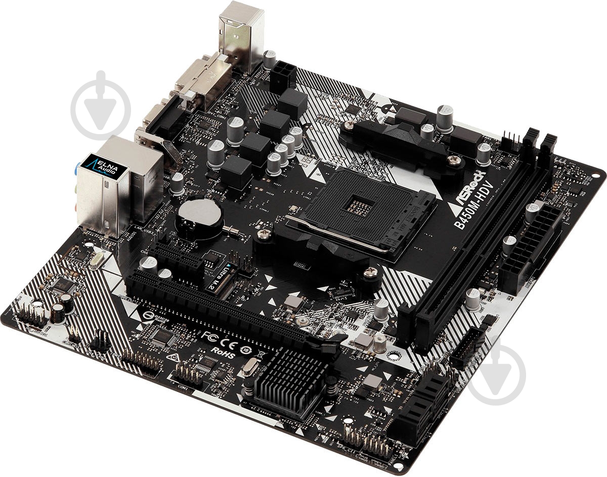 Материнская плата ASRock B450M-HDV R4.0 (Socket AM4, AMD B450, mirco ATX) - фото 2