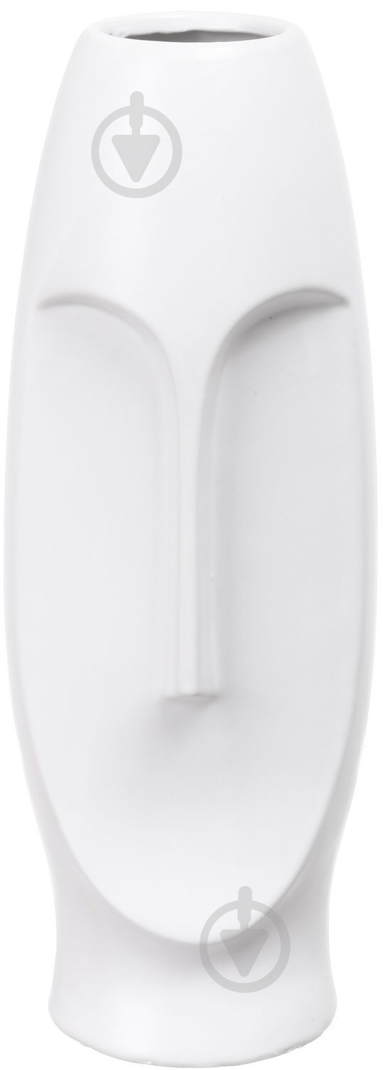 Ваза керамическая Luna Face 10х9,5х24 см 24 см белая PS31544 - фото 1