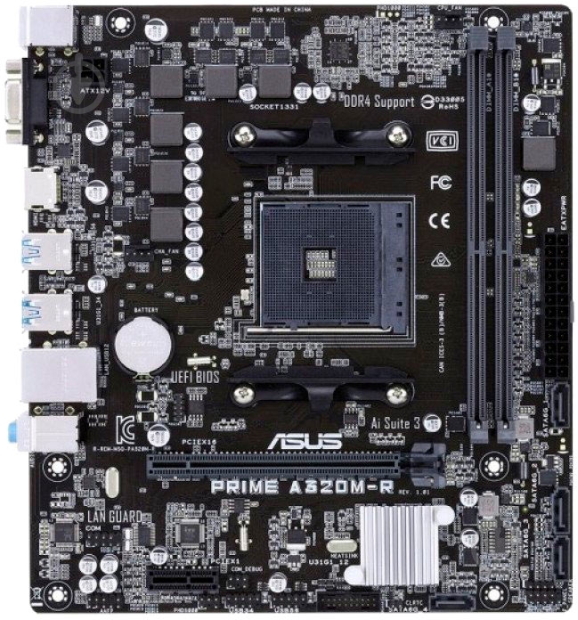 Материнська плата Asus PRIME A320M-R-SI (Socket AM4, AMD A320, mirco ATX) - фото 1