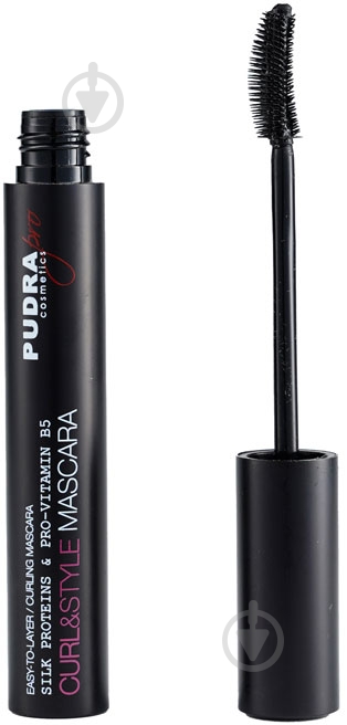 Туш для вій Pudra Cosmetics Об'єм та підкручення чорний 10 мл - фото 1
