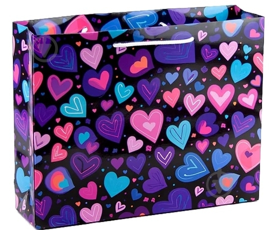 Пакет подарочный Hearts 31,5x25x8 см - фото 1 Пакет подарочный Hearts 31,5x25x8 см - фото 1