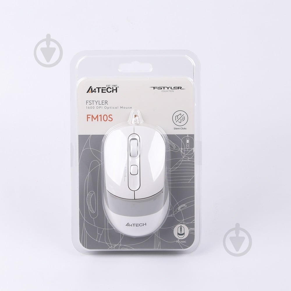 Мишка A4Tech безшумна Fstyler FM10S (White) - фото 5 Мишка A4Tech безшумна Fstyler FM10S (White) - фото 5
