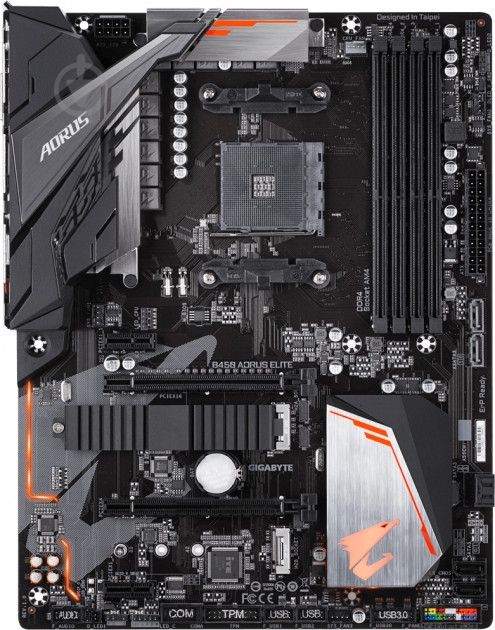 Материнская плата Gigabyte B450 AORUS ELITE (Socket AM4, AMD B450, ATX) - фото 1