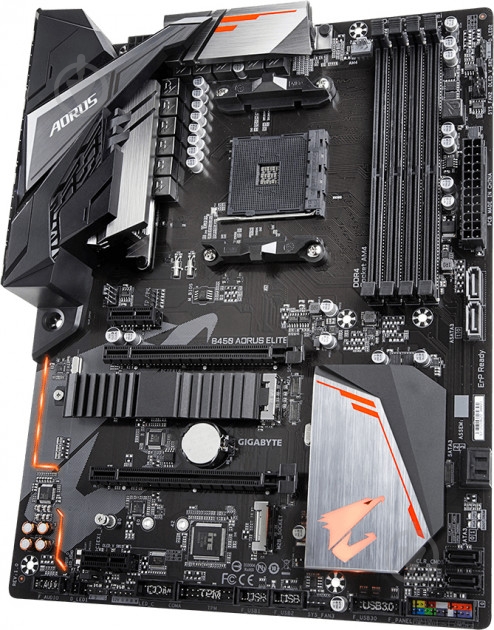 Материнская плата Gigabyte B450 AORUS ELITE (Socket AM4, AMD B450, ATX) - фото 2