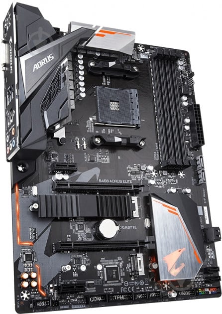 Материнская плата Gigabyte B450 AORUS ELITE (Socket AM4, AMD B450, ATX) - фото 3