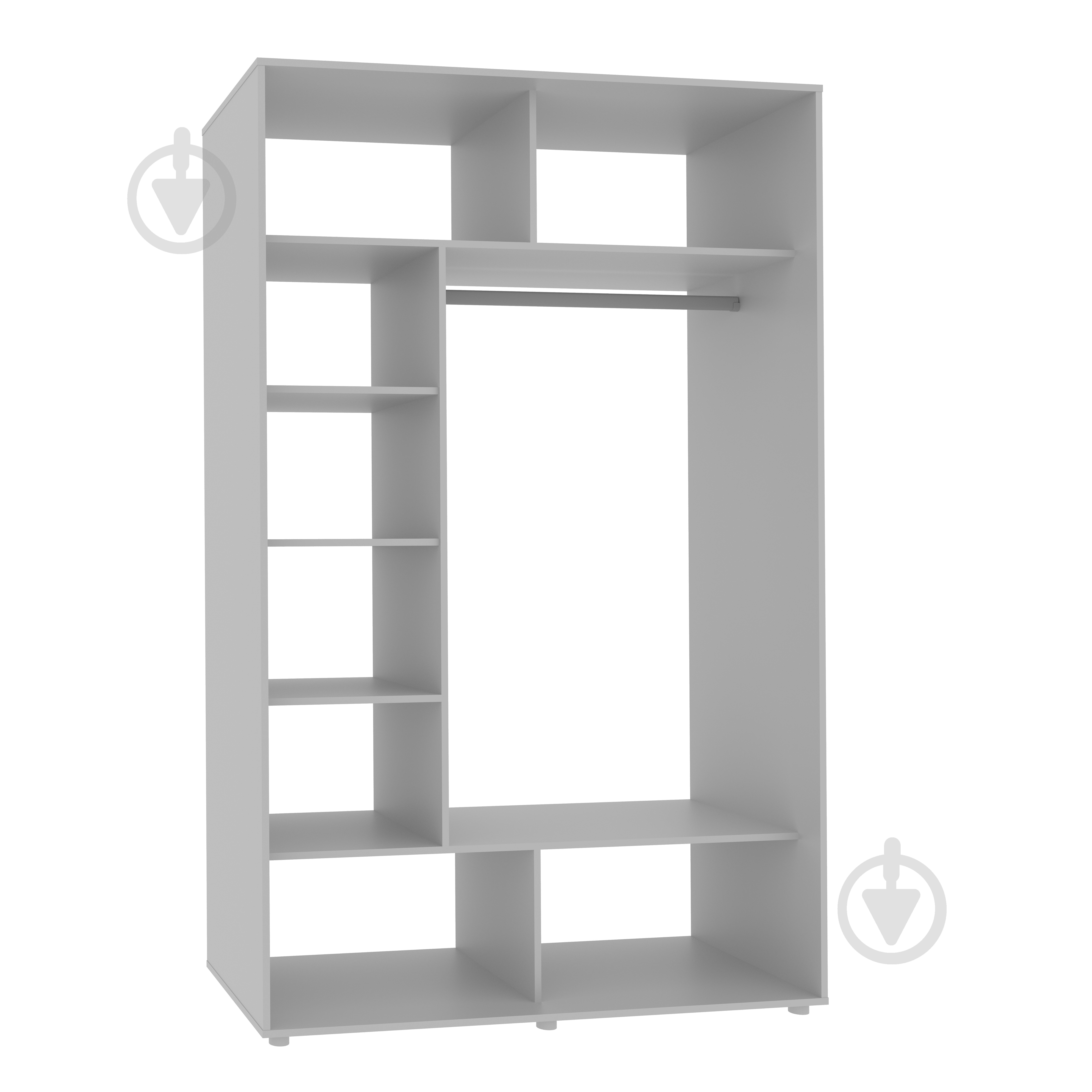 Шафа-купе Грейс 2дв ДСП Комбі ГР01 Вісент ДСП 1500x600x2400 мм дуб аляска/білий/графіт двері ДСП - фото 2