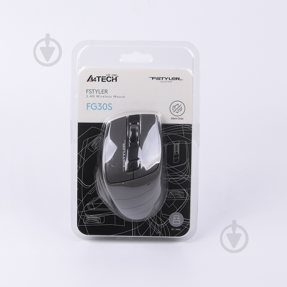 Мишка A4Tech безшумна Fstyler FG30S (Grey) grey (FG30S Grey) - фото 6