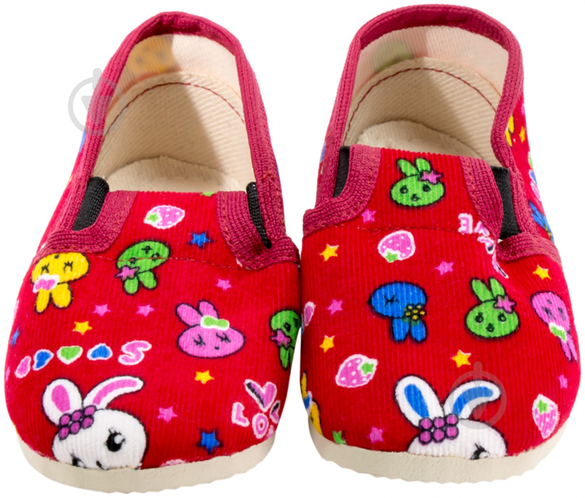 Тапочки для девочек для девочки Экотапок р.19,5 красный с рисунком 1025 - фото 1
