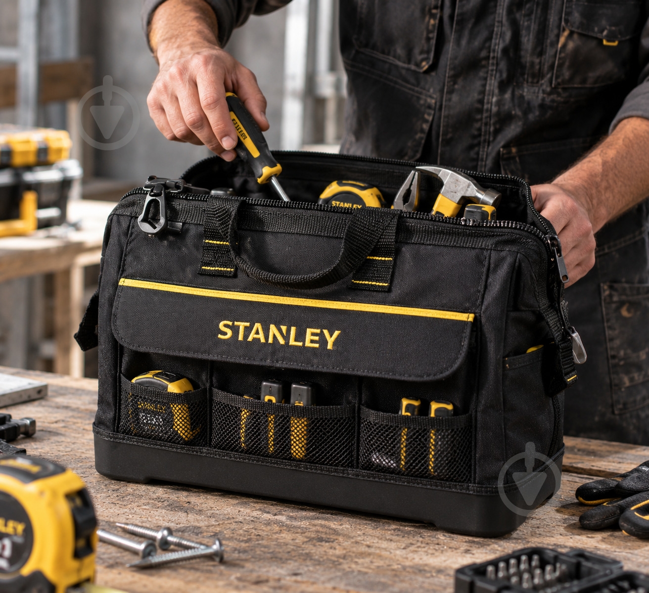 Сумка для инструментов для ручного инструмента Stanley Open Mouth 16" 1-96-183 - фото 7