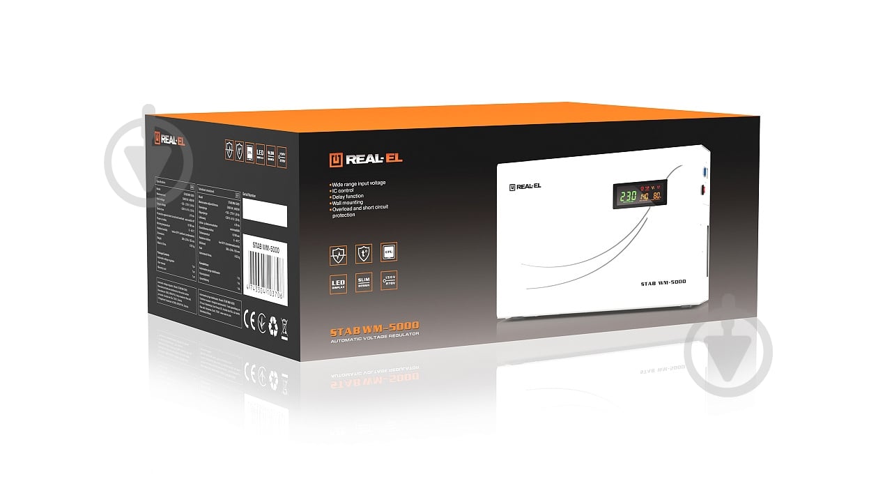 Стабілізатор напруги Real-el STAB WM-5000 - фото 2