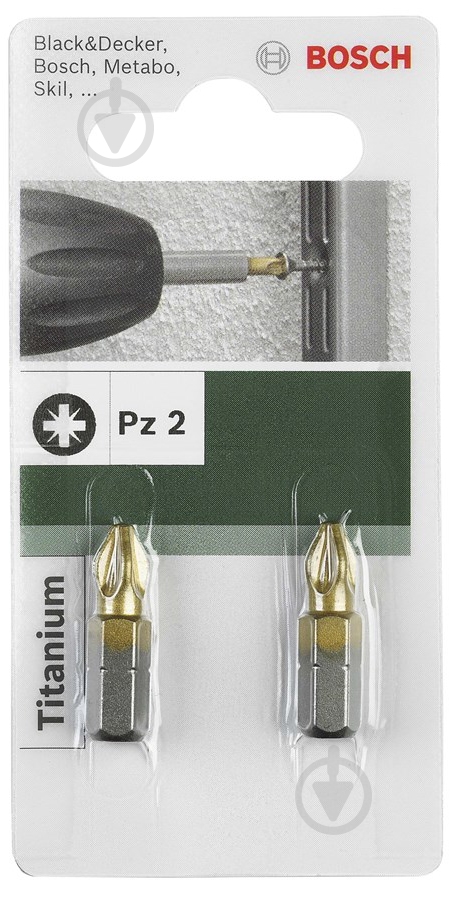 Бита Bosch PZ2x25 мм 2 шт. - фото 1