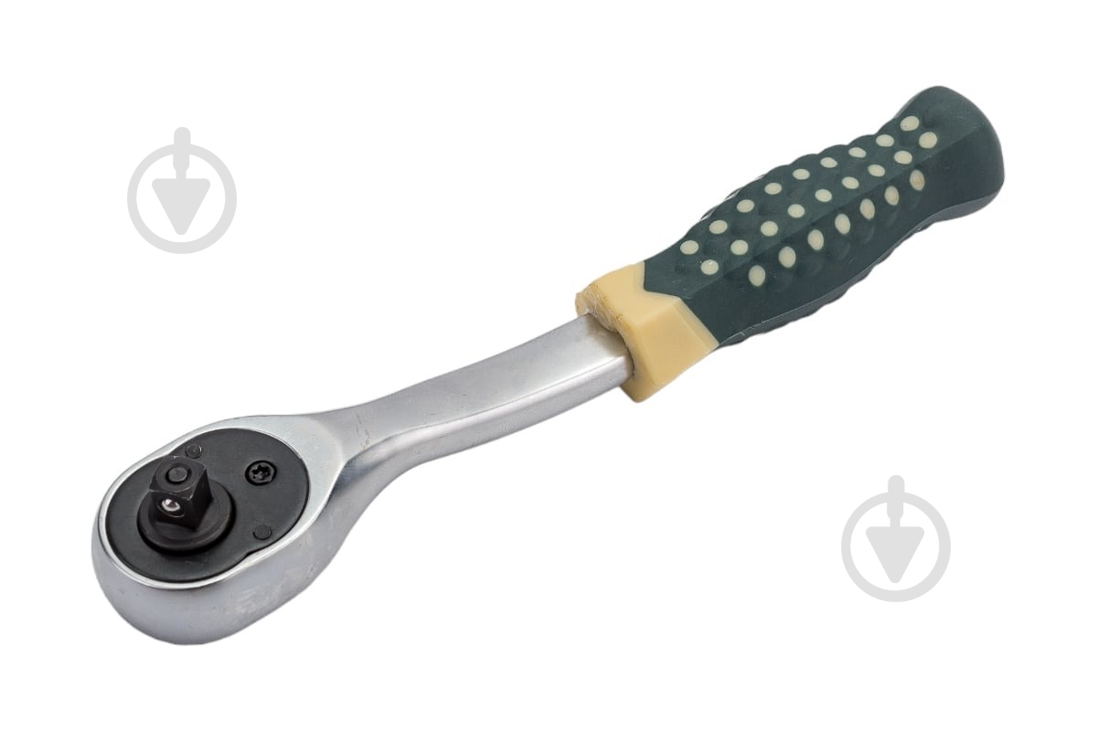 Тріскачка реверсивна посилена вигнута з гумовою ручкою 1/4''(72зуб.) Forsage 1 шт. RF-802222 - фото 1 Тріскачка реверсивна посилена вигнута з гумовою ручкою 1/4''(72зуб.) Forsage 1 шт. RF-802222 - фото 1