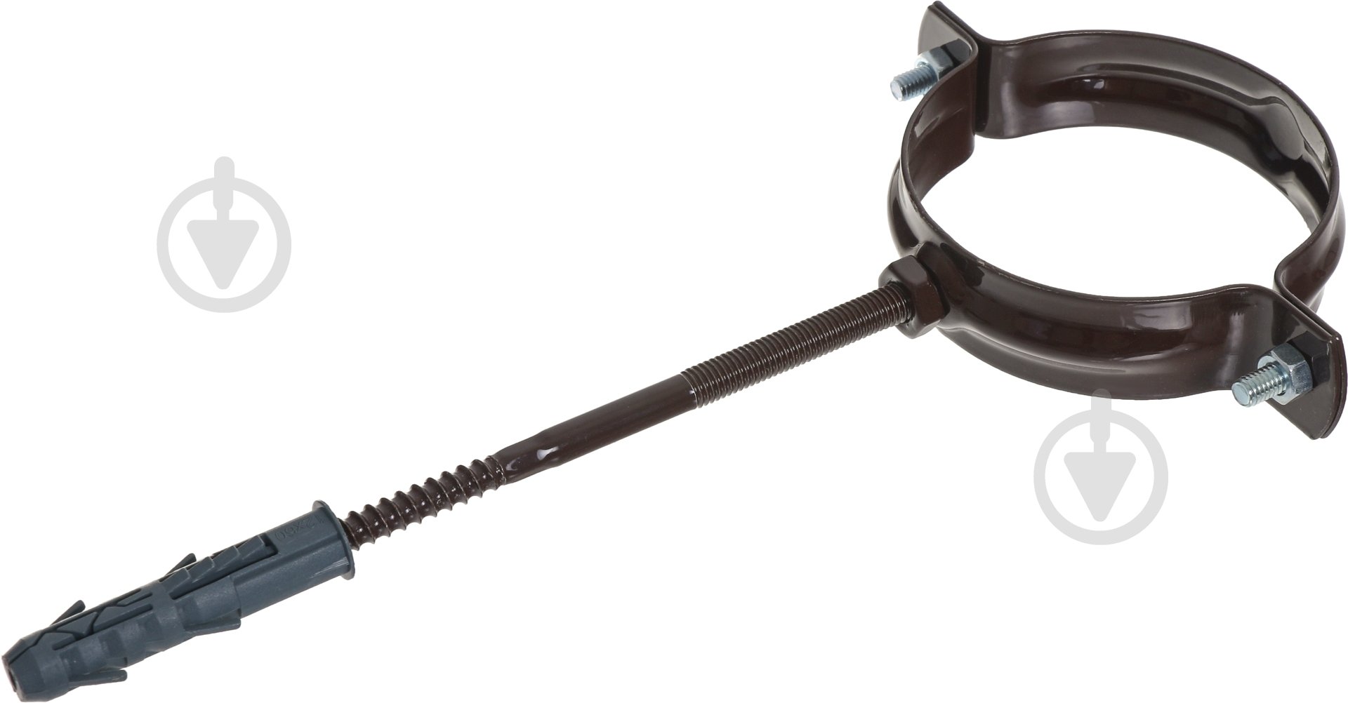 Кронштейн труби металевий Сяйво L=160 мм D=85 мм коричневий - фото 1