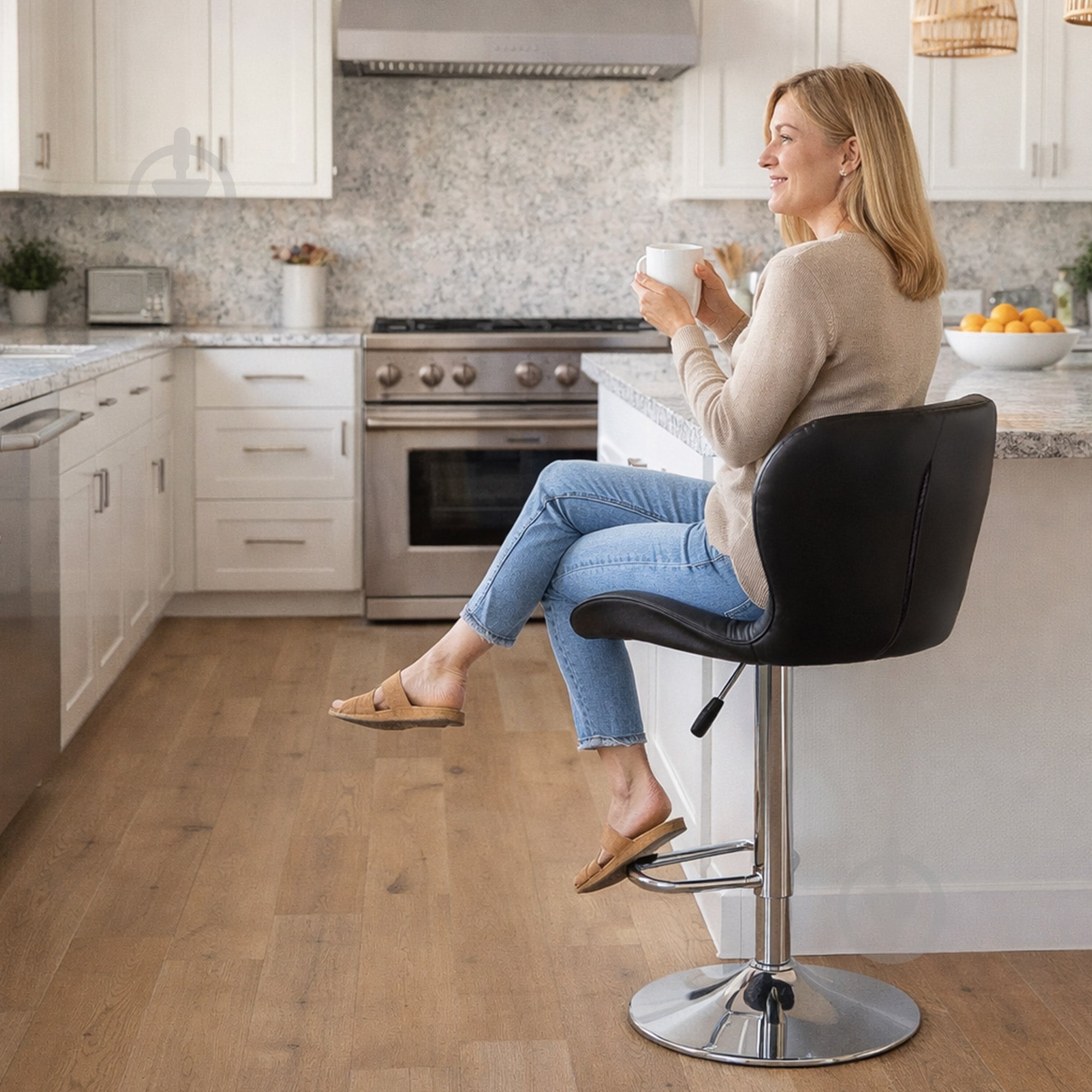 Стул барный Hommex Martini хром / черный - фото 2