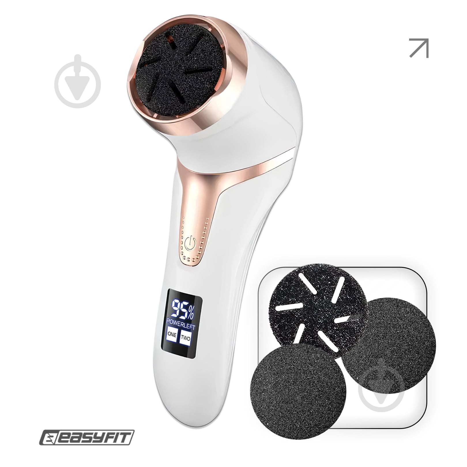 Пилка електрична для педикюру EasyFit V-Pro — вакуумна з LCD-дисплеєм - фото 2
