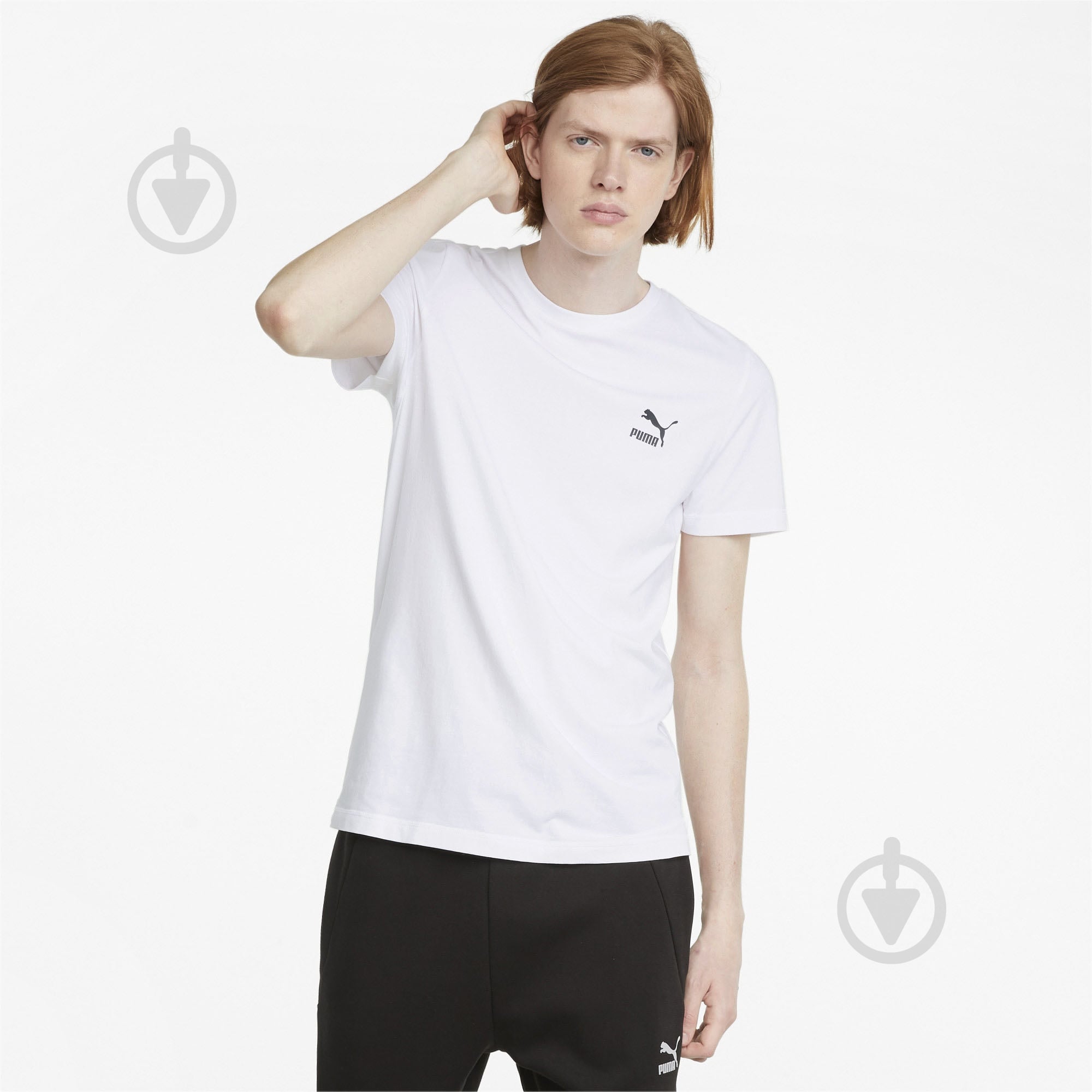 Футболка Puma Classics Slim Tee 53150502 р.S белый - фото 1
