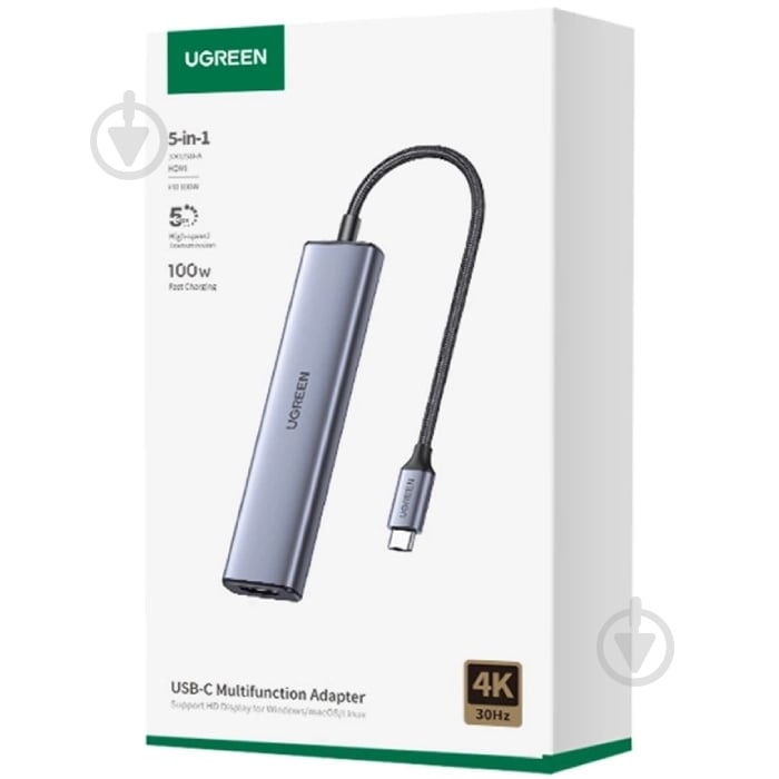 Док-станция UGREEN CM478 dark grey (15495) - фото 3