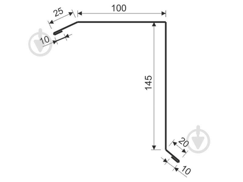 Планка торцевая матовая Tile RAL 7016 антрацитово-серый 2м - фото 2