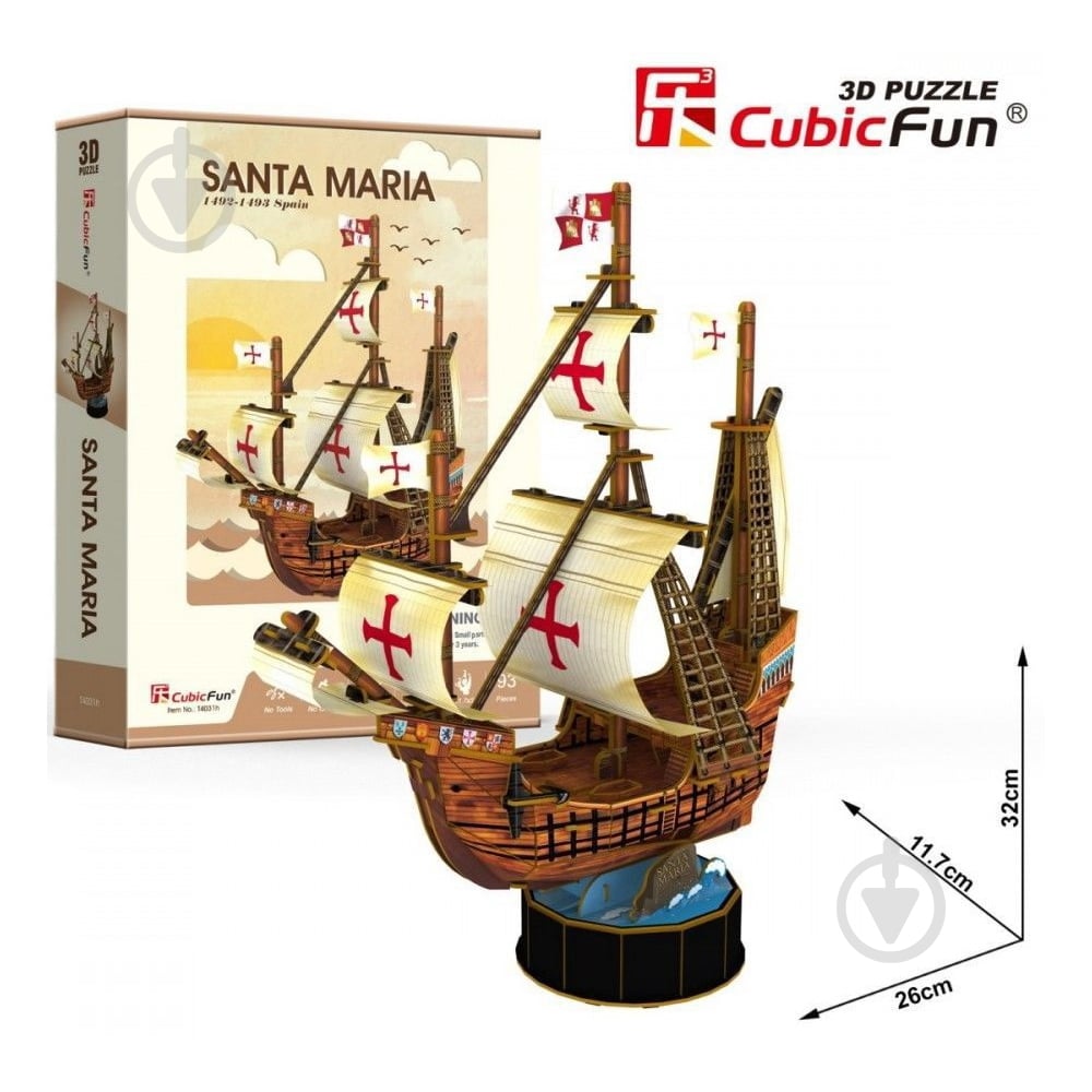 3D-пазл CubicFun Санта Мария T4031h - фото 2 3D-пазл CubicFun Санта Мария T4031h - фото 2