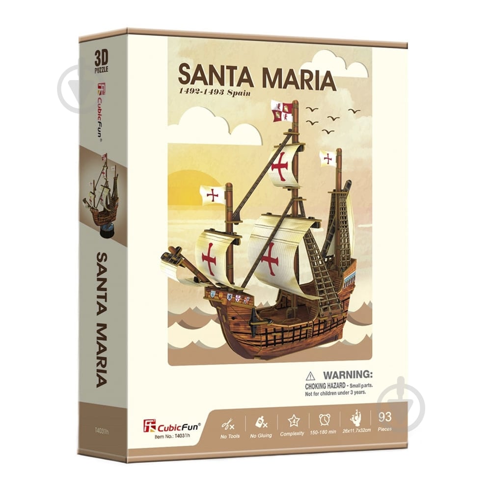 3D-пазл CubicFun Санта Мария T4031h - фото 1 3D-пазл CubicFun Санта Мария T4031h - фото 1