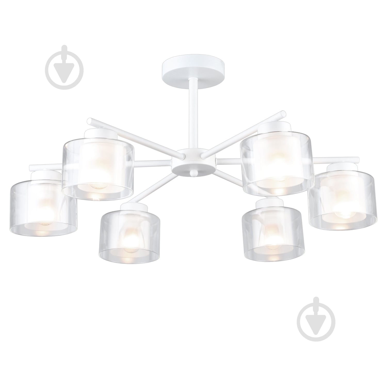 Люстра потолочная Victoria Lighting 6x60 Вт E27 белый Record/PL6 white - фото 1