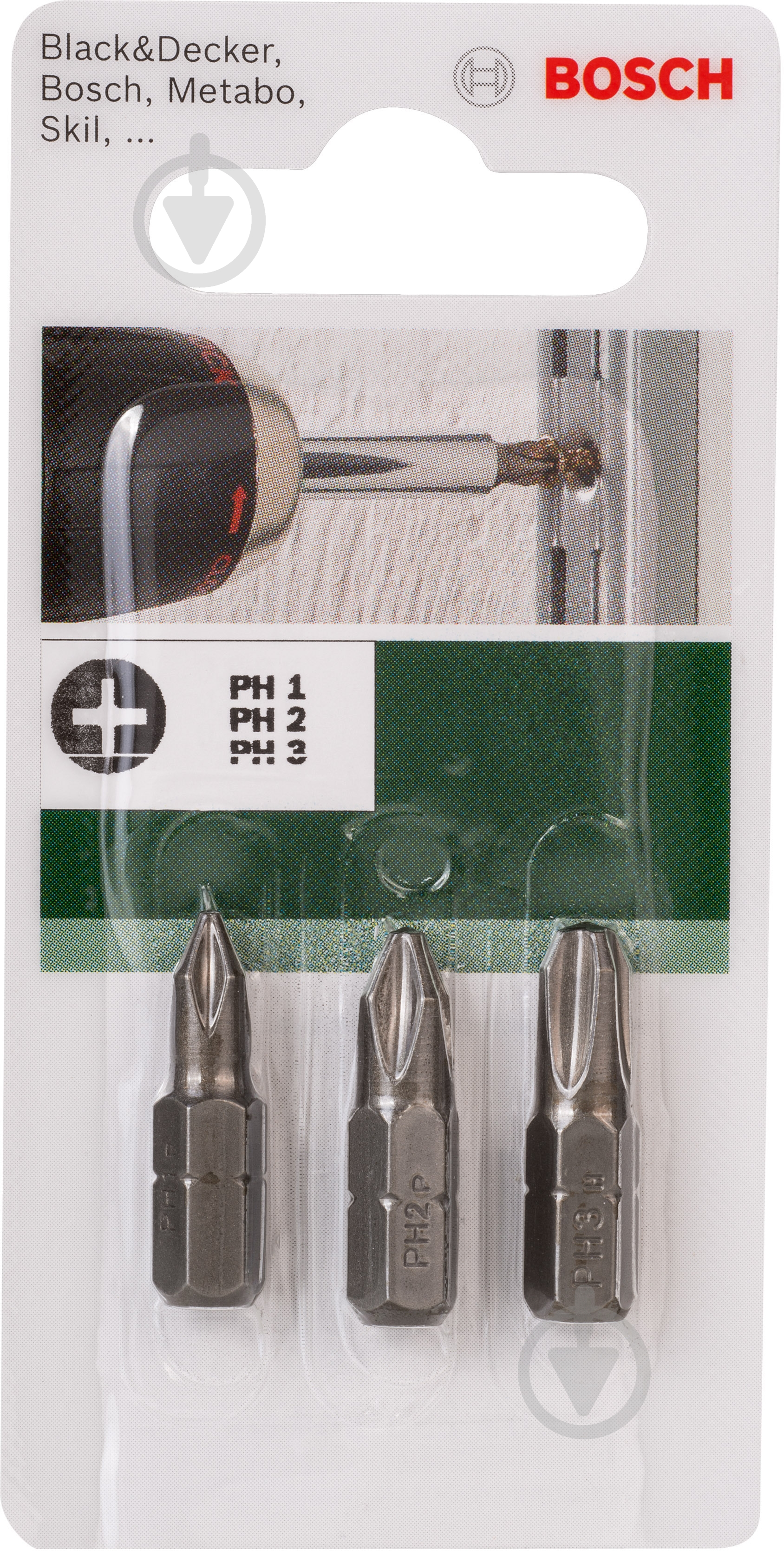 Набор бит Bosch PH1/2/3 x 25 мм 3 шт. - фото 2 Набор бит Bosch PH1/2/3 x 25 мм 3 шт. - фото 2