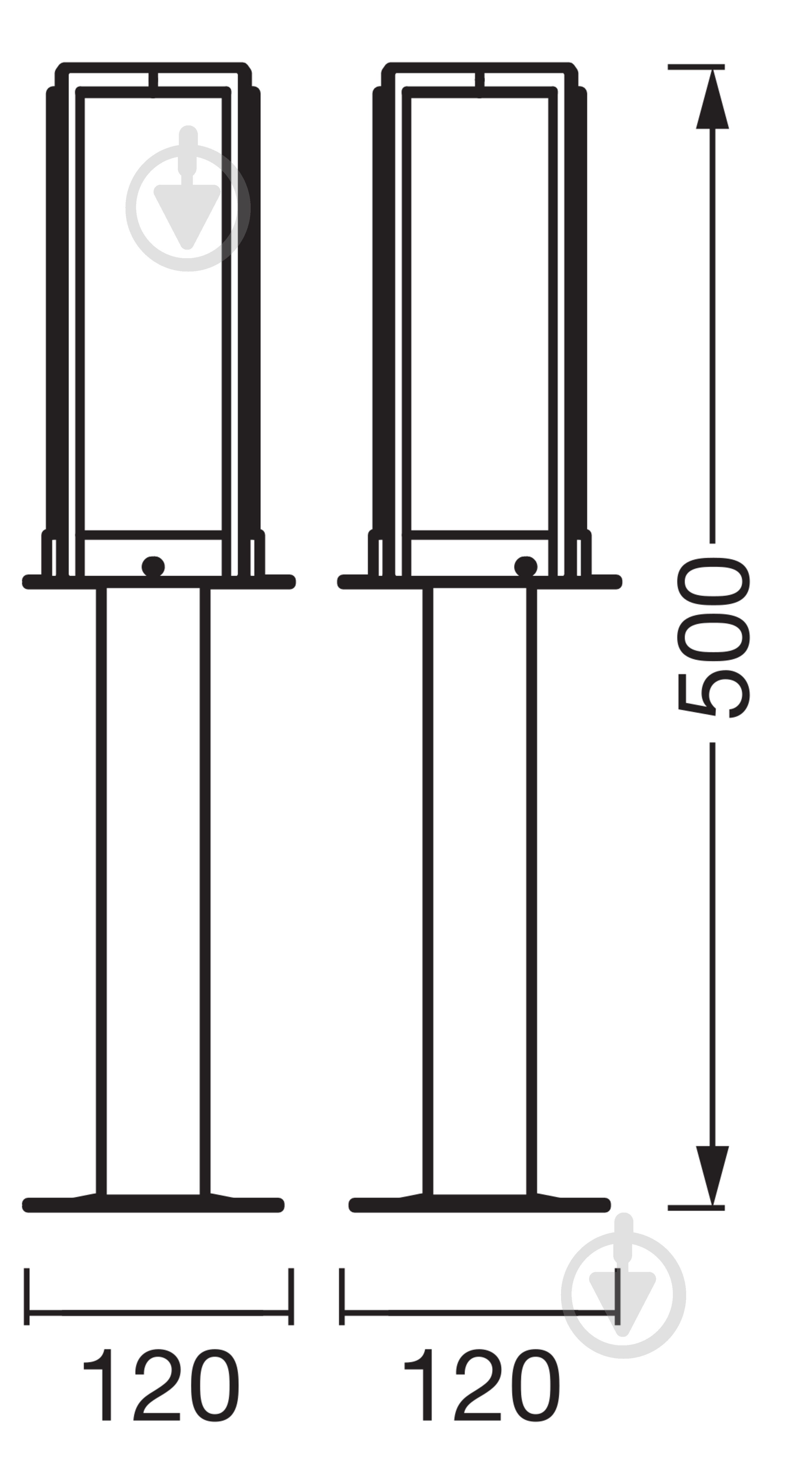 Столб Osram E27 IP44 темно-серый Hagen 50 см - фото 7