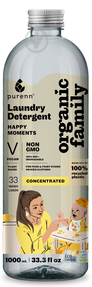 Гель для машинной стирки ORGANIC FAMILY Happy moments с ромашкой 1 л - фото 1 Гель для машинной стирки ORGANIC FAMILY Happy moments с ромашкой 1 л - фото 1
