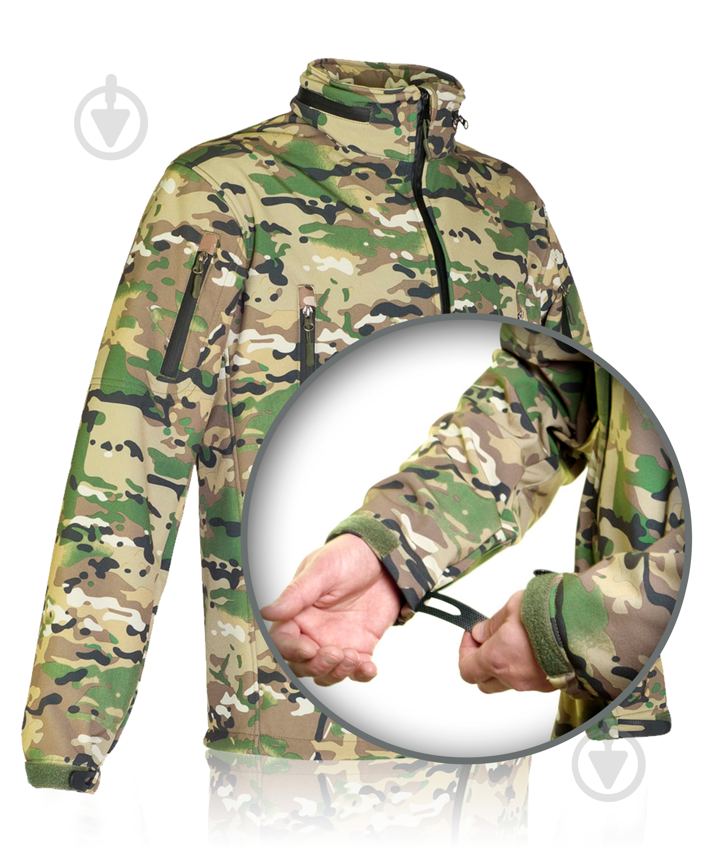 Куртка мужская демисезонная TORNADO Софтшел Мультикам Р 56-58 Рост 182-188cм р.XL камуфляж - фото 13