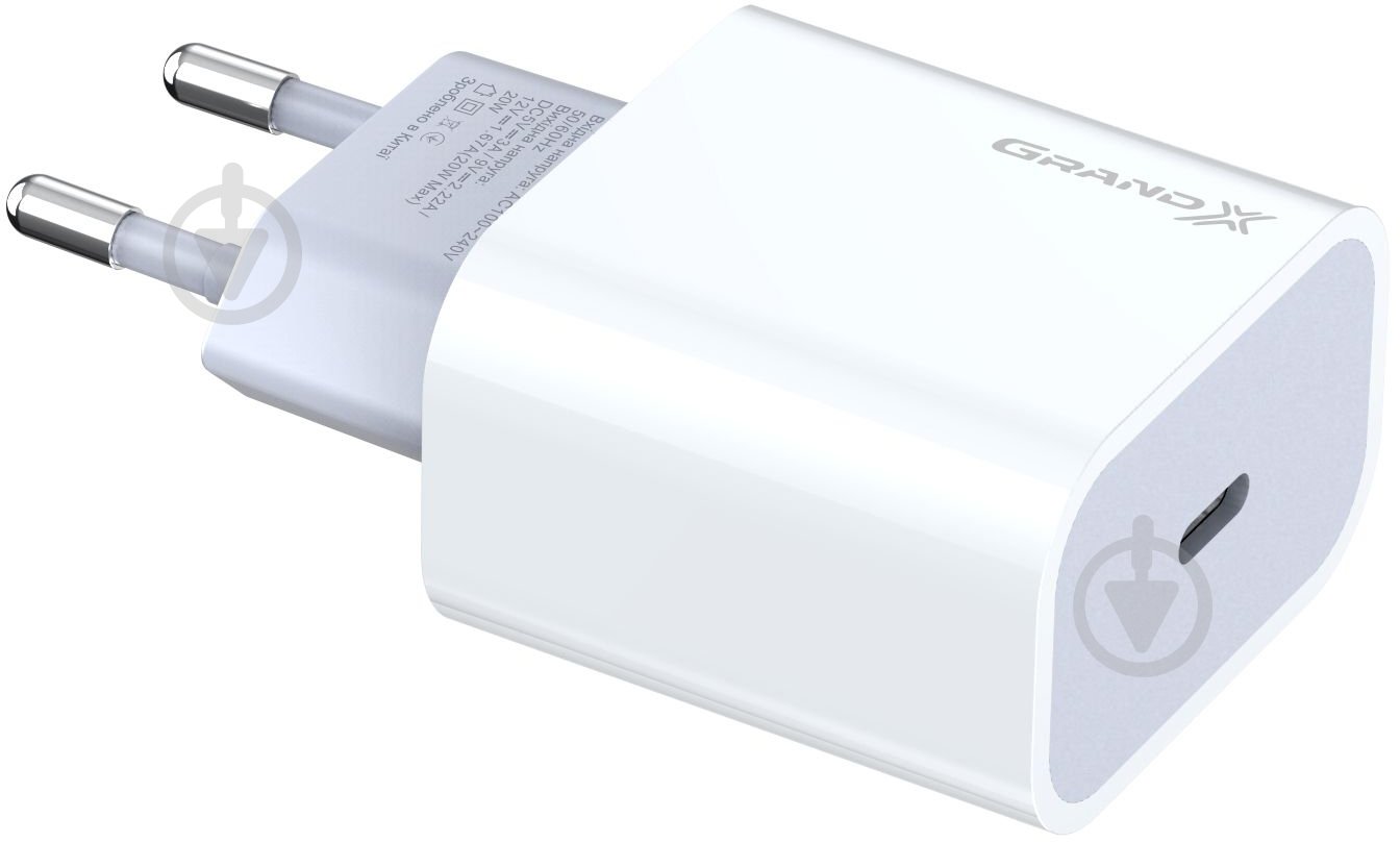 Зарядное устройство Grand-X CH-770 20W PD 3.0 USB-C для Apple iPhone и Android QC4.0,FCP,AFC - фото 3 Зарядное устройство Grand-X CH-770 20W PD 3.0 USB-C для Apple iPhone и Android QC4.0,FCP,AFC - фото 3
