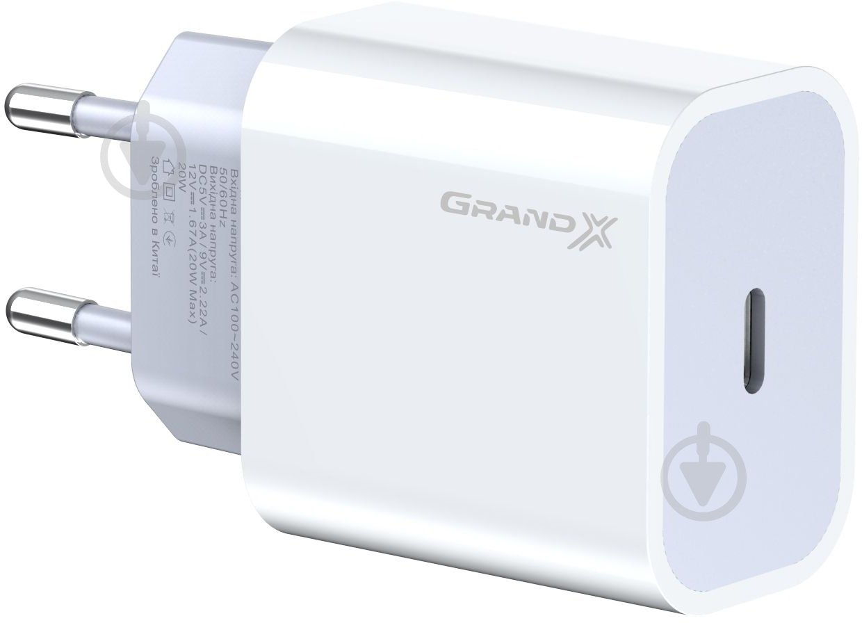 Зарядное устройство Grand-X CH-770 20W PD 3.0 USB-C для Apple iPhone и Android QC4.0,FCP,AFC - фото 2 Зарядное устройство Grand-X CH-770 20W PD 3.0 USB-C для Apple iPhone и Android QC4.0,FCP,AFC - фото 2