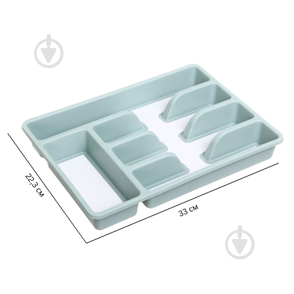 Лоток для столових приборів Gondol Plastic 26,5x36,5x5 см трав`яний - фото 2