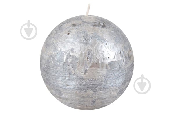 Свеча Рустик шар серебро 10х8.5 см - фото 2 Свеча Рустик шар серебро 10х8.5 см - фото 2