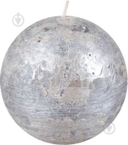 Свеча Рустик шар серебро 10х8.5 см - фото 1 Свеча Рустик шар серебро 10х8.5 см - фото 1