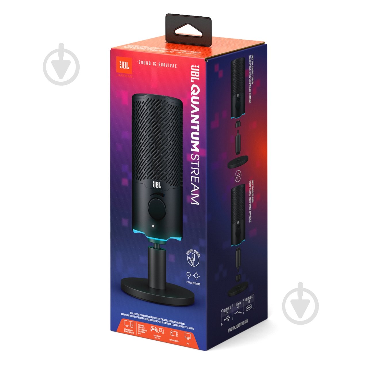 Микрофон JBL Quantum Stream (JBLQSTREAMBLK) - фото 10 Микрофон JBL Quantum Stream (JBLQSTREAMBLK) - фото 10