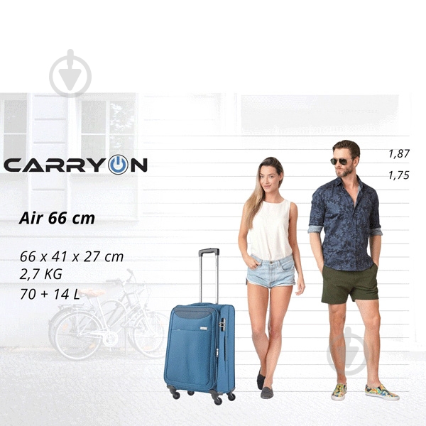 Валіза CarryOn AIR (M) 70 л синій 502173-M - фото 10