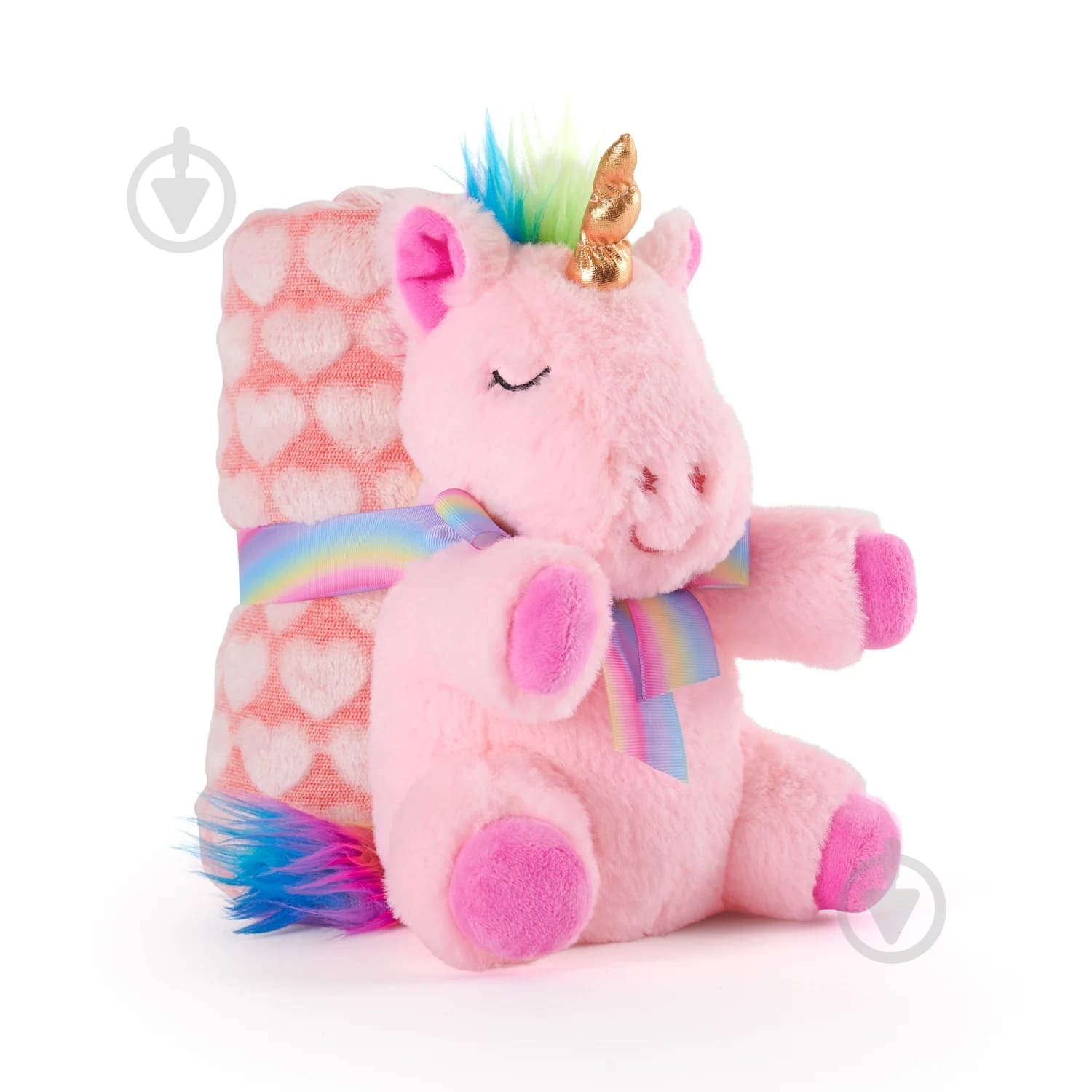 Плед Perletti Toys Lily Unicorn з м'якою іграшкою 80x120 см рожевий - фото 1