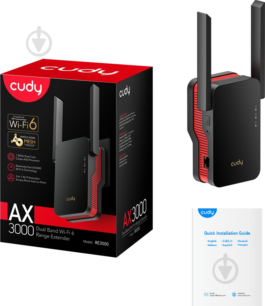 Усилитель Wi-Fi сигнала Cudy (RE3000_EU_V1.0) - фото 5 Усилитель Wi-Fi сигнала Cudy (RE3000_EU_V1.0) - фото 5
