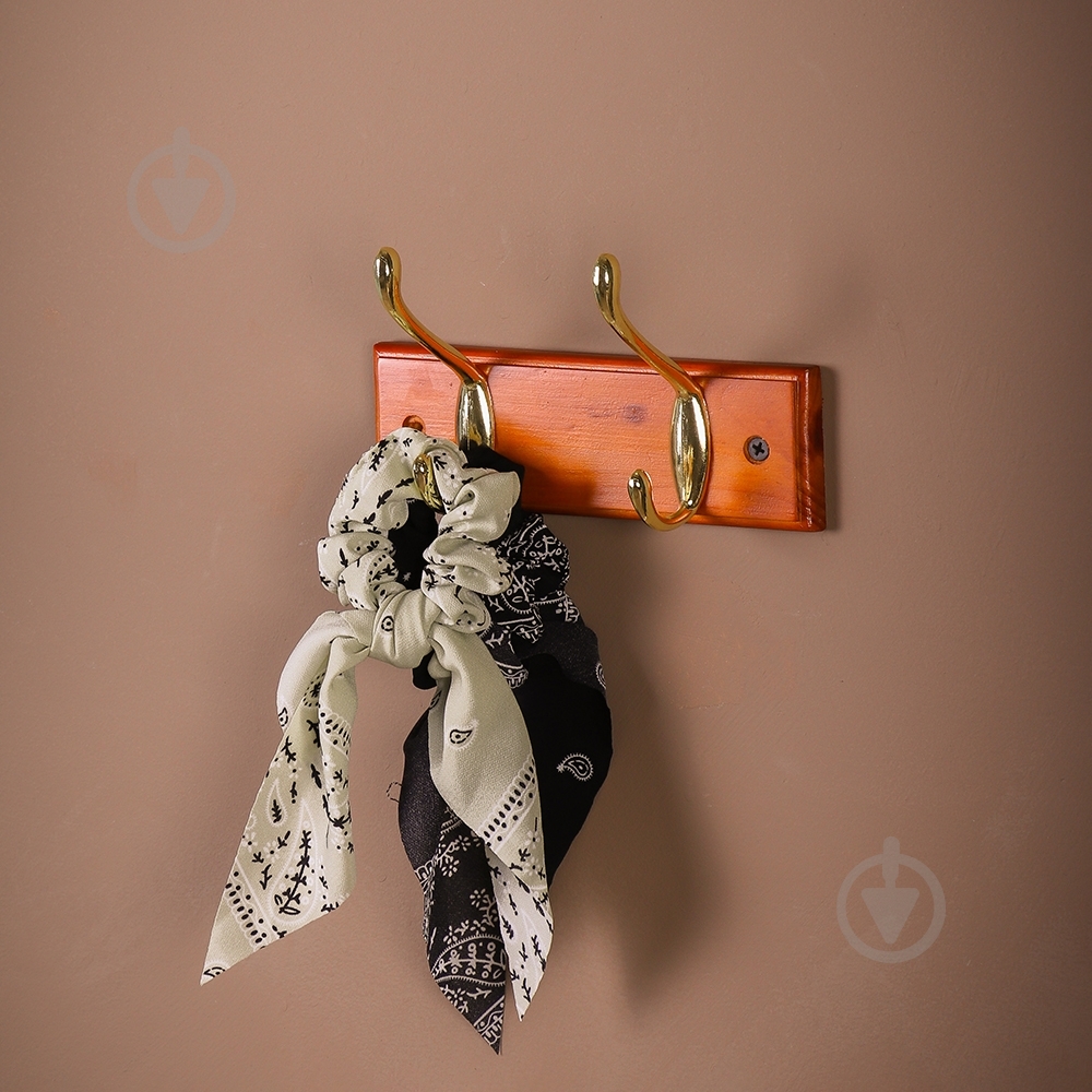 Вешалка с крючками Larvij LH2LAP01PB темная сосна/золото - фото 4