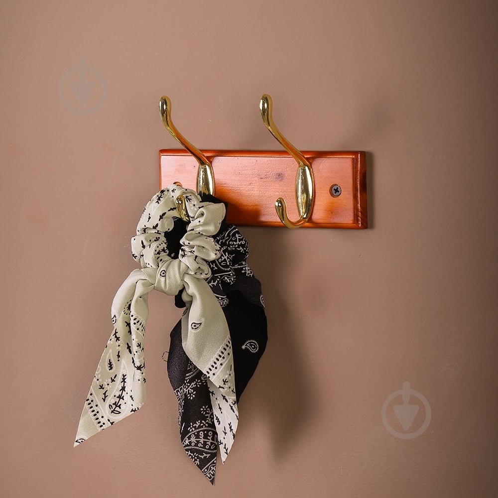 Вешалка с крючками Larvij LH2LAP01PB темная сосна/золото - фото 5