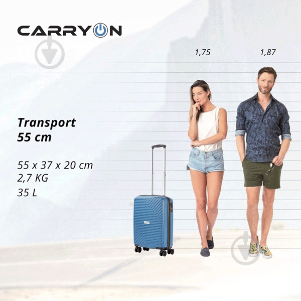 Чемодан CarryOn Transport (S) 35 л синий 502406-S - фото 8