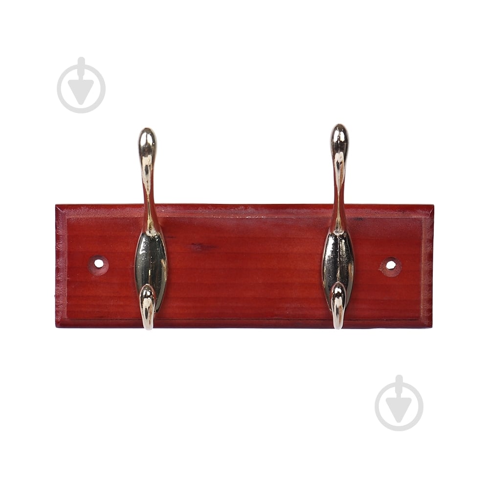Вешалка с крючками Larvij LH2LMH01PB красное дерево/золото - фото 1