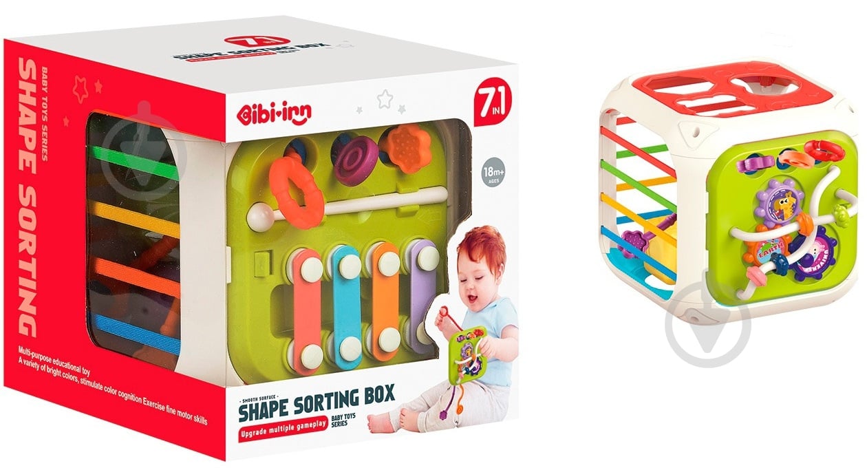 Игрушка-сортер BIBI-INN Куб-сортер 2в1 с ксилофоном 688-74 - фото 1 Игрушка-сортер BIBI-INN Куб-сортер 2в1 с ксилофоном 688-74 - фото 1