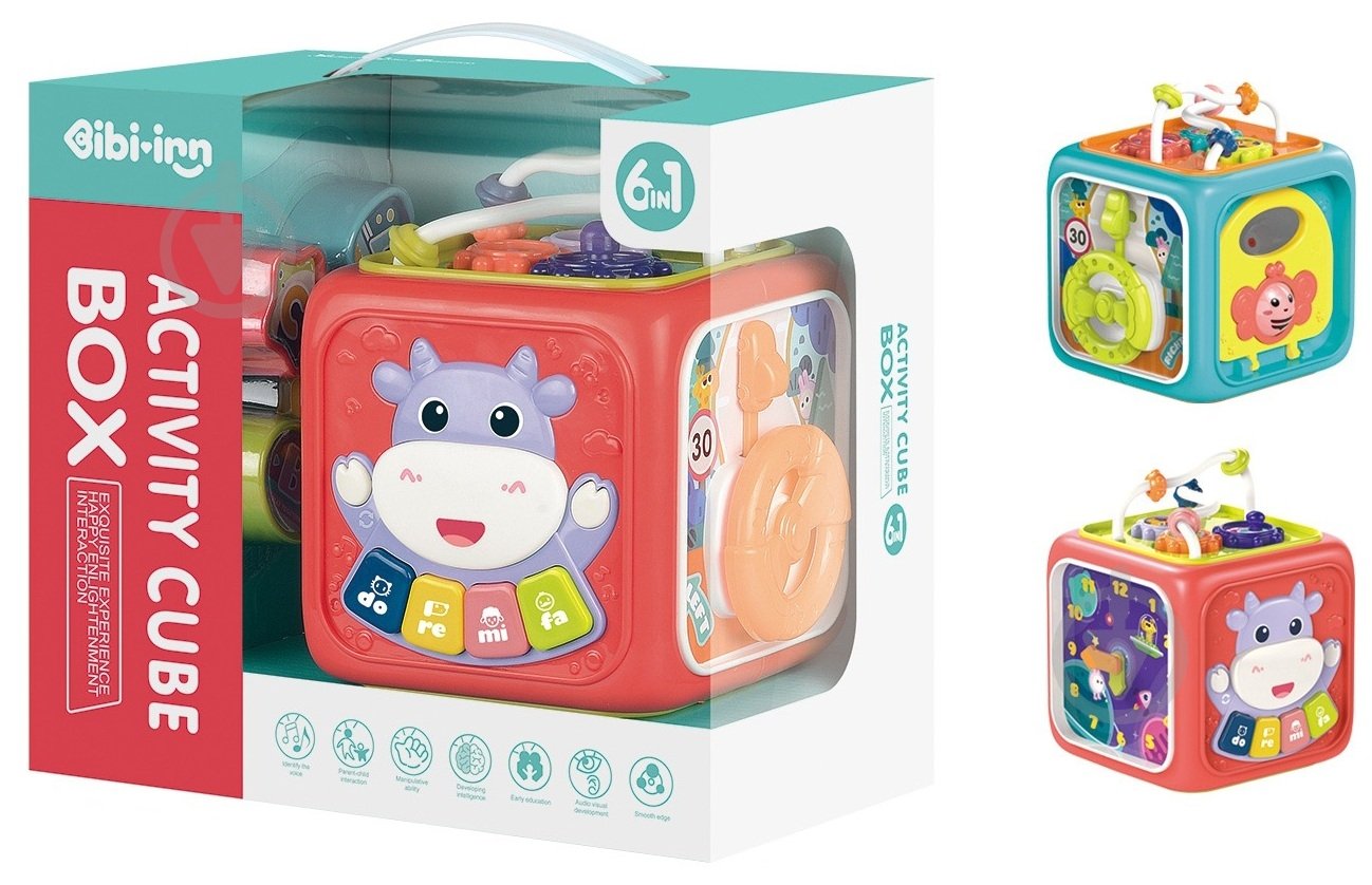 Развивающий куб BIBI-INN Активити куб 6в1 музыкальный 688-60 - фото 1 Развивающий куб BIBI-INN Активити куб 6в1 музыкальный 688-60 - фото 1