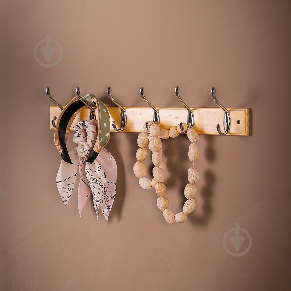 Вішалка з гачками Larvij LH6LPN01CH сосна/хром - фото 4