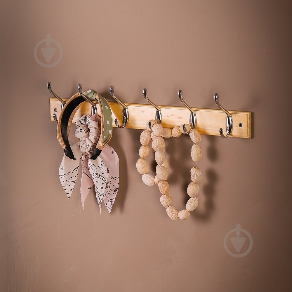 Вішалка з гачками Larvij LH6LPN01CH сосна/хром - фото 5