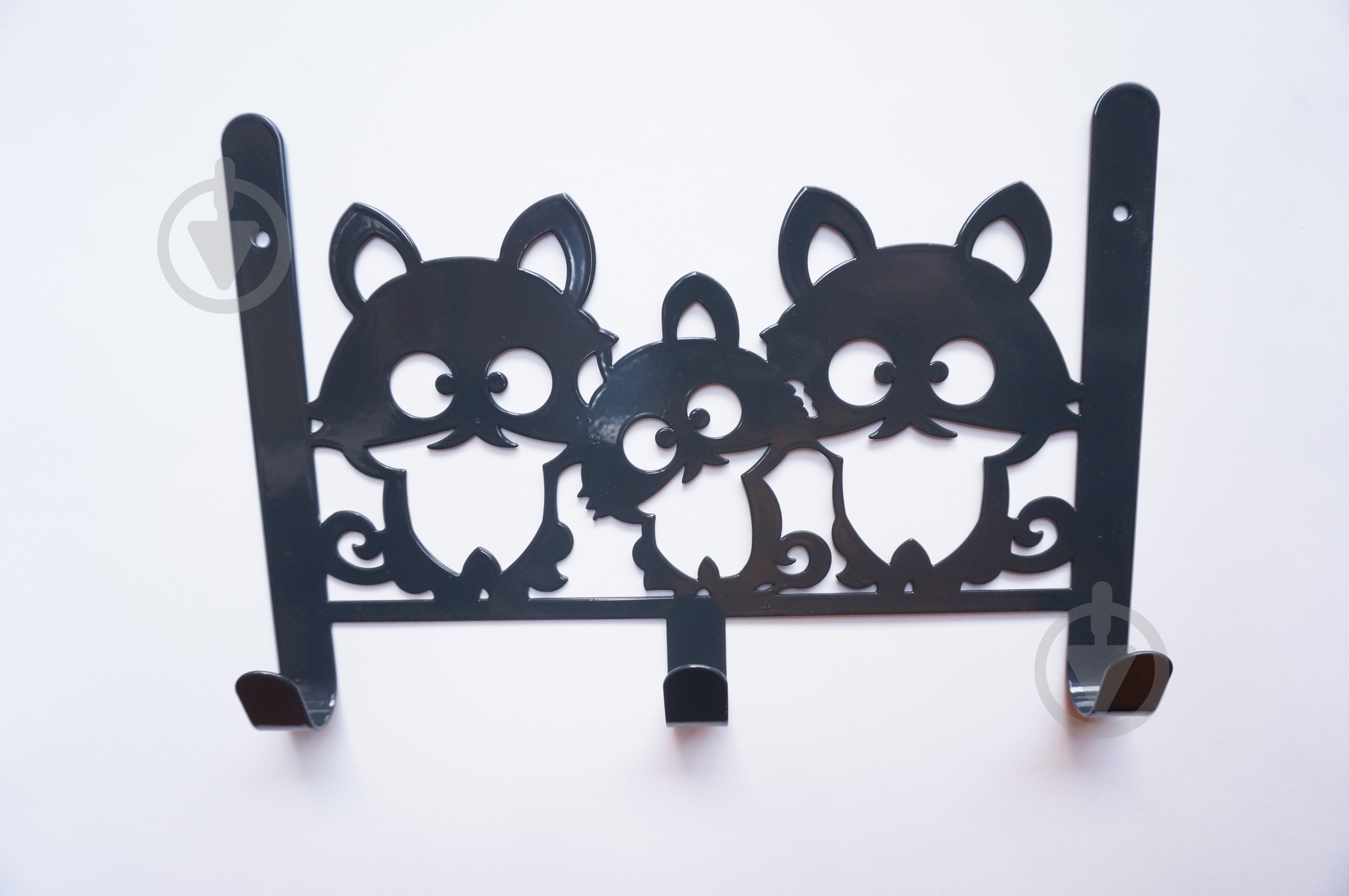 Вішалка Звірята 3 гачки чорна - фото 1