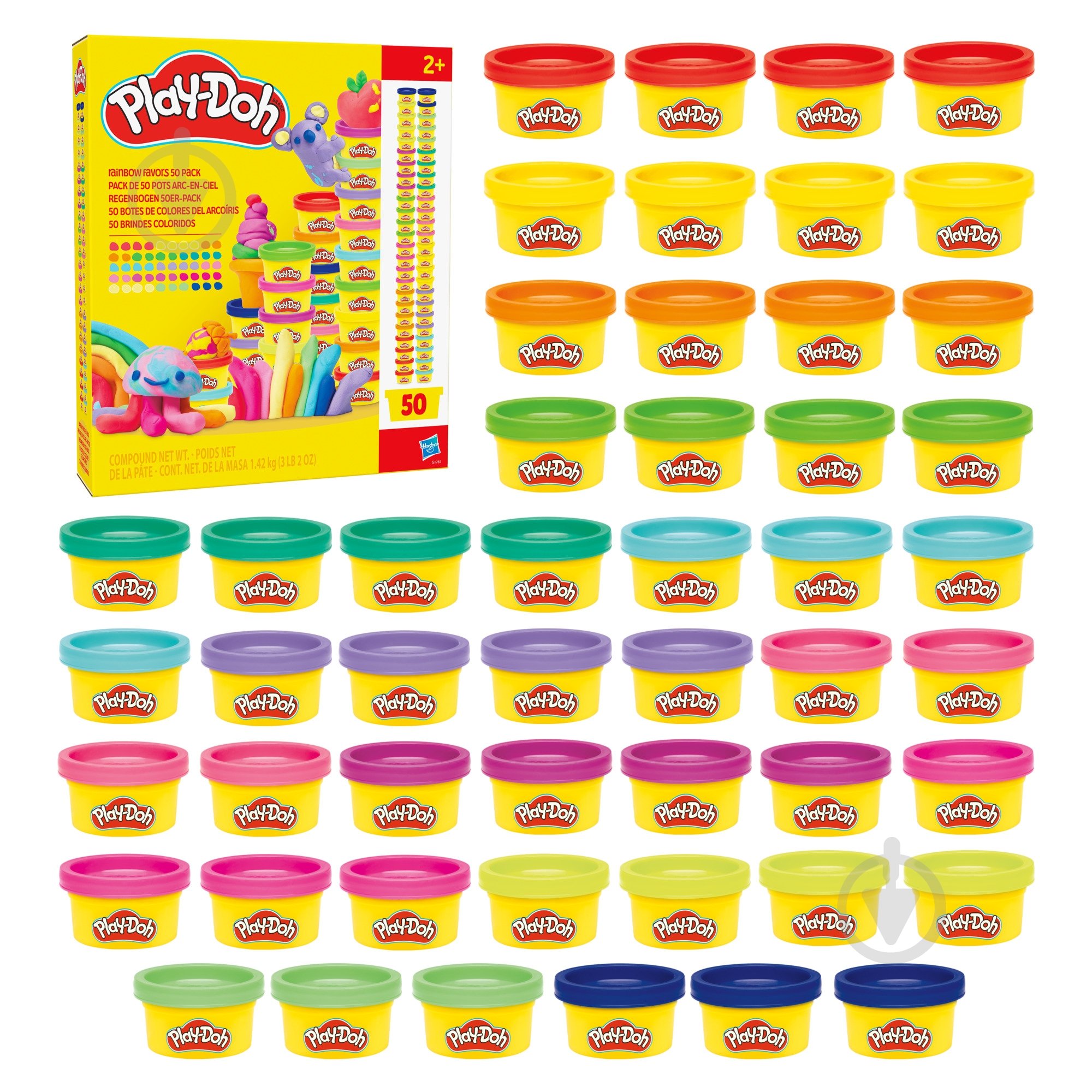 Набір маси для ліплення Play-Doh Райдужні сюрпризи 50 баночок G1761 - фото 2 Набір маси для ліплення Play-Doh Райдужні сюрпризи 50 баночок G1761 - фото 2